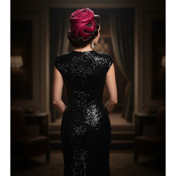 A Rose with a Bow Vintage 50s/60s Pillbox Hat  Fuchsia Satin Old Hollywood Glam - Picture 10 of 10